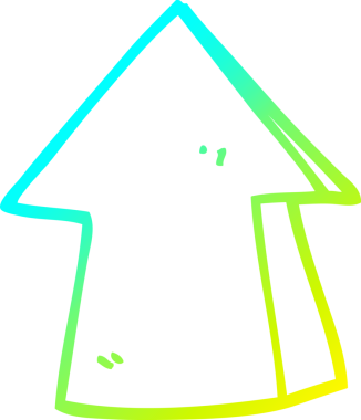 Soğuk gradyan çizgi çizimi bir insan tarafından çizilmiş bir oku işaret ediyor.