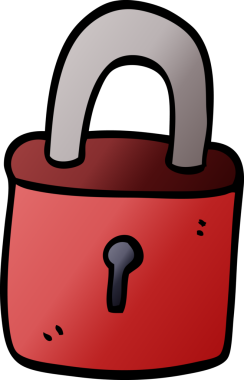 Bir insan tarafından çizilmiş karikatür kilitlenmiş asma kilit