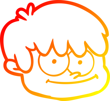 Bir insan tarafından çizilen çizgi film karakterinin sıcak çizgi çizimi