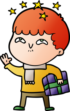 çizgi film bir insan tarafından çizilmiş hayret verici çocuk.