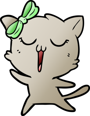 Bir insan tarafından çizilmiş çizgi film kedisi.