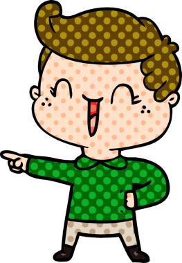 Bir insan tarafından çizilmiş, gülen çocuk.