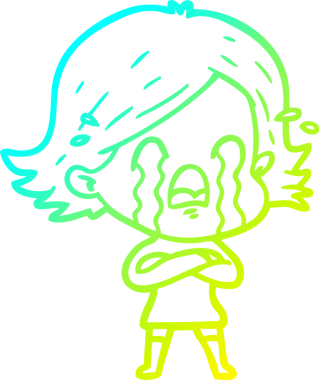 Bir insan tarafından çizilmiş ağlayan bir karikatür çizimi.