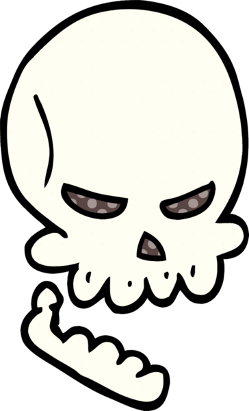 Bir insan tarafından çizilmiş cadılar bayramı kafatası karalaması.