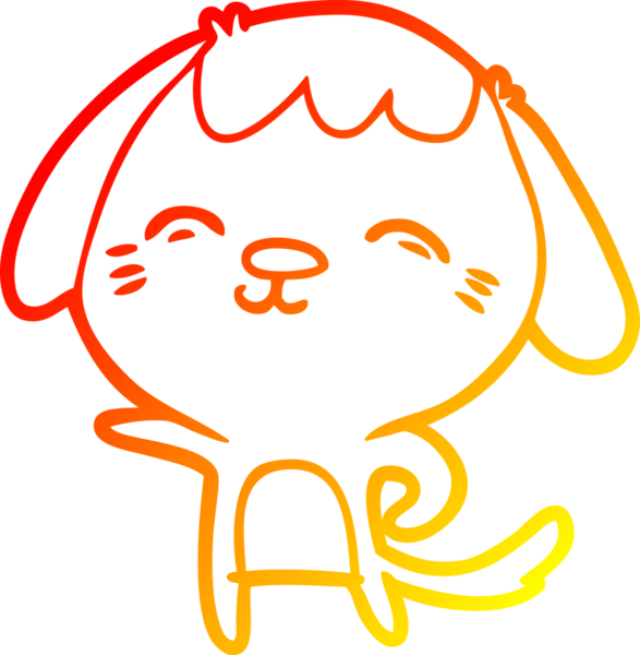 Bir insan tarafından çizilmiş mutlu çizgi film köpeğinin sıcak çizgi çizimi