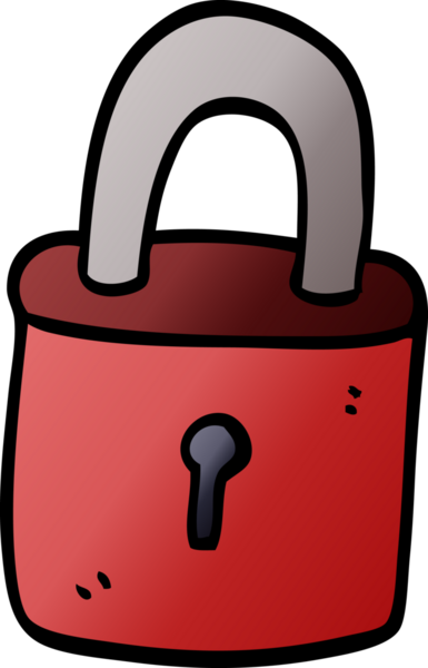 Bir insan tarafından çizilmiş karikatür kilitlenmiş asma kilit