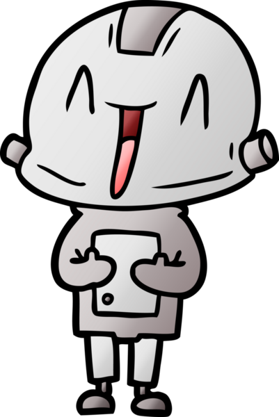 Bir insan tarafından çizilmiş çizgi film robotu