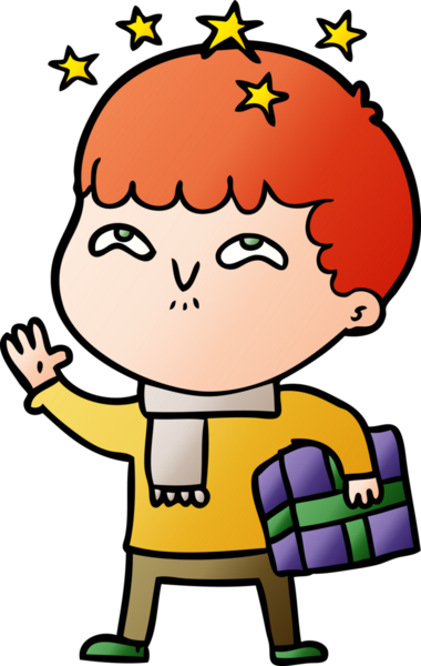 çizgi film bir insan tarafından çizilmiş hayret verici çocuk.