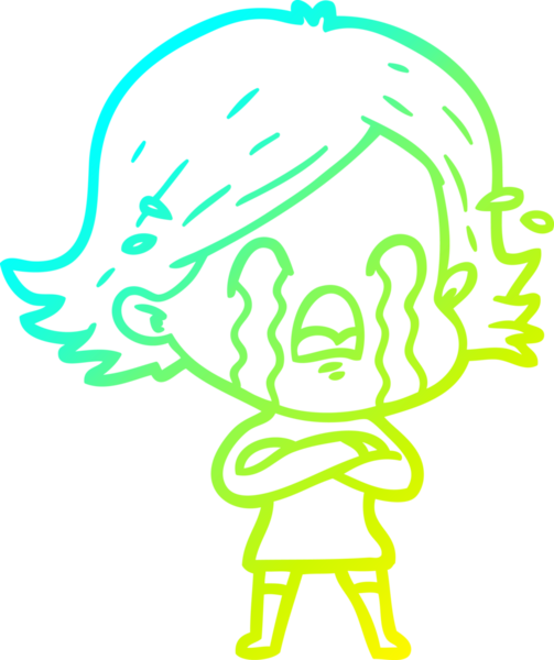 Bir insan tarafından çizilmiş ağlayan bir karikatür çizimi.