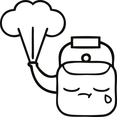 Bir insan tarafından çizilen dumanı tüten bir çaydanlığın çizgi çizimi