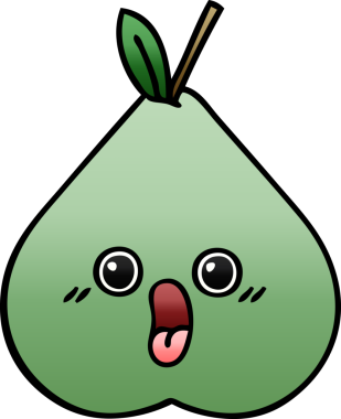 Bir insan tarafından çizilmiş yeşil armut renginde bir çizgi film.