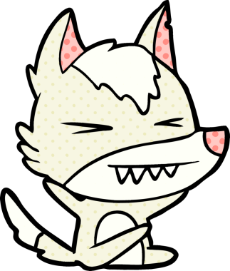 Bir insan tarafından çizilmiş kızgın kurt çizgi filmi.