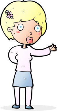 Bir insan tarafından çizilmiş, el sallayan bir kadın.