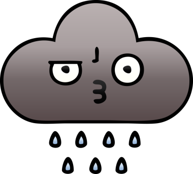 Bir insan tarafından çizilmiş fırtına yağmuru bulutunun gölgeli karikatürü