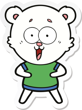 Bir insan tarafından çizilmiş kutup ayısı karikatürü.