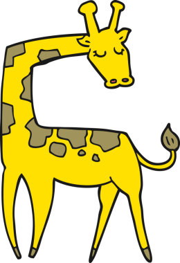 Bir insan tarafından çizilmiş bir zürafa.