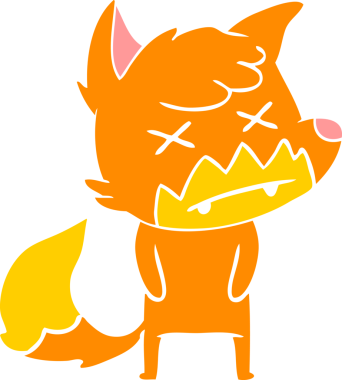 Bir insan tarafından çizilmiş düz renk çizgi film ölü tilki