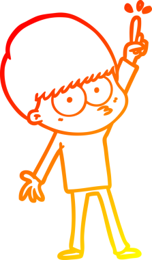 Sinirli bir çizgi film çocuğunun insan tarafından çizilmiş sıcak çizgi çizgisi.