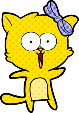 Bir insan tarafından çizilmiş çizgi film kedisi.