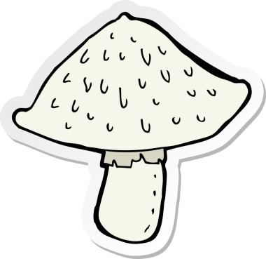 Bir insan tarafından çizilmiş vahşi mantar çıkartması.