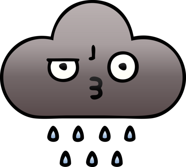 Bir insan tarafından çizilmiş fırtına yağmuru bulutunun gölgeli karikatürü