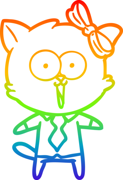 gökkuşağı gradyanı çizimi bir insan tarafından çizilmiş çizgi film kedisi