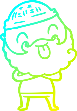 Soğuk gradyan çizgisi, sakallı bir adamın bir insan tarafından çizilmiş dili.