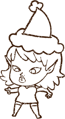 Noel Elf Kömürü Bir insan tarafından çizilmiş