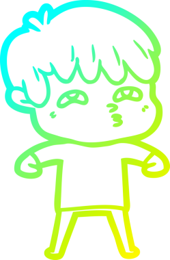 Bir insan tarafından çizilmiş soğuk gradyan çizgi çizimi.