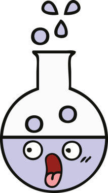 Bir insan tarafından çizilmiş bir test tüpü karikatürü.