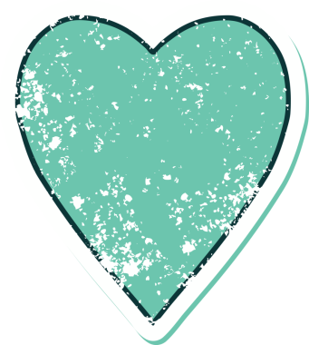 Bir insan tarafından çizilmiş bir kalbin sembolik dövmesi.