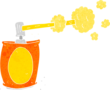 Bir insan tarafından çizilmiş karikatür spreyi.