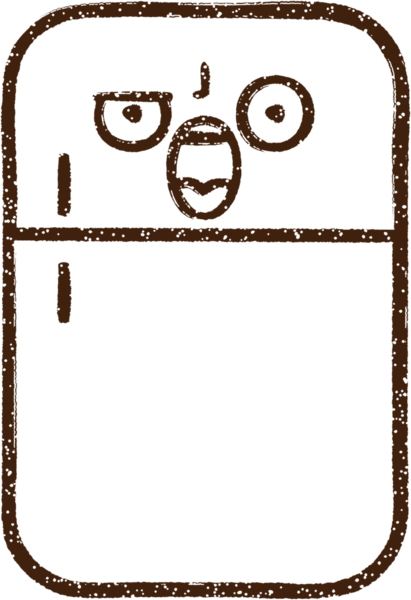 Bir insan tarafından çizilmiş buzdolabı kömürü çizimi