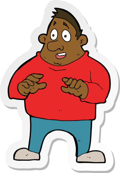 Bir çizgi filmin çıkartması bir insan tarafından çizilmiş kilolu bir adamı heyecanlandırdı.