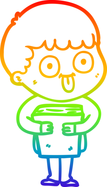 Gökkuşağı gradyan çizgi çizimi bir insan tarafından çizilmiş bir karikatür adam