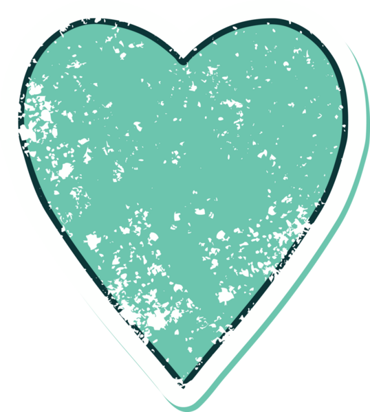 Bir insan tarafından çizilmiş bir kalbin sembolik dövmesi.