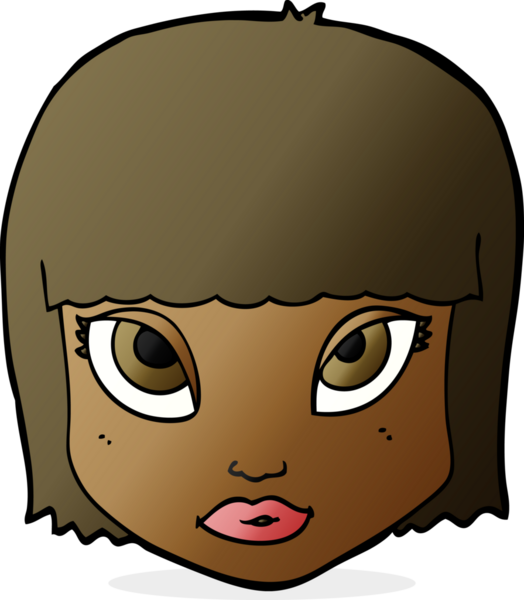 Bir insan tarafından çizilmiş bir kadın yüzü.