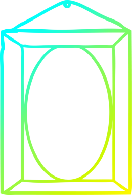 Bir insan tarafından çizilmiş bir resim çerçevesinin soğuk gradyan çizimi