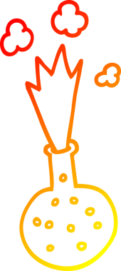 Bir insan tarafından çizilen patlayıcı bir kimyasalın sıcak çizgi çizimi