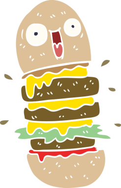 Bir insan tarafından çizilmiş karalama burgeri.