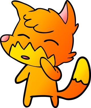 bir insan tarafından çizilmiş tilki çizgi filmi