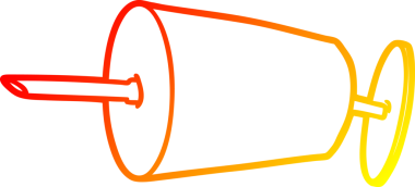 Bir insan tarafından çizilmiş karikatür tıbbi şırınganın sıcak çizgi çizimi