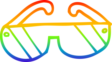 gökkuşağı gradyan çizgi çizimi bir insan tarafından çizilmiş güneş gözlüğü