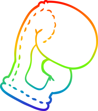 Bir insan tarafından çizilmiş bir çizgi film boks eldiveninin gradyan çizimi