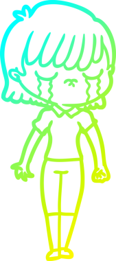 Bir insan tarafından çizilmiş ağlayan bir karikatür çizimi.