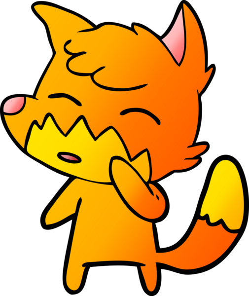 bir insan tarafından çizilmiş tilki çizgi filmi