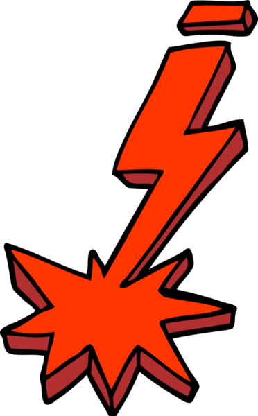 Bir insan tarafından çizilmiş karalama yıldırımı.