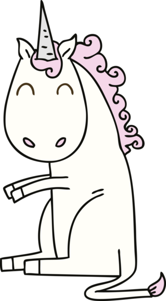 Bir insan tarafından çizilmiş tuhaf tek boynuzlu at.