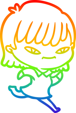 gökkuşağı gradyan çizimi bir insan tarafından çizilmiş bir karikatür kadın