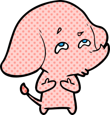 Bir insan tarafından çizilmiş karikatür fili